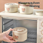 Microwave Sealed 304 Stainless Steel Thermal Bento Lunch Box Large Capacity Cute Insulated Food Container for Students