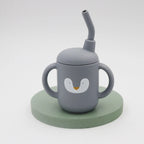 New Cartoon 120ML Baby Silicone Sippy Cup Bpa-Free Portable Storage Snack Container Feeding Cup Leakproof Trainer Cup