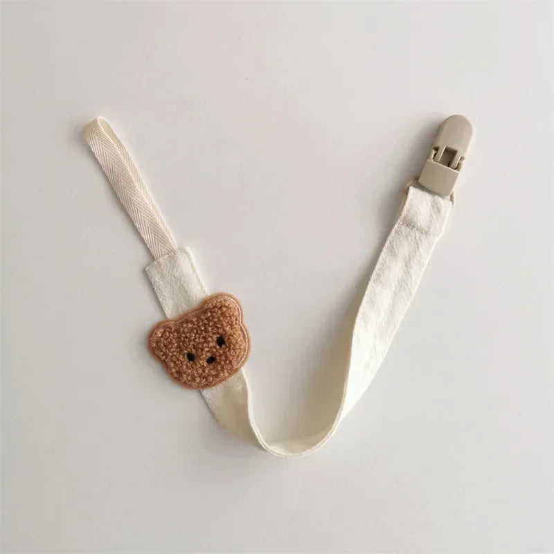 Cute Bear Baby Pacifier Chain Clips Holders Anti-Drop Chain Cartoon Teething Clips Teether Toy Soother Pacifier Strap