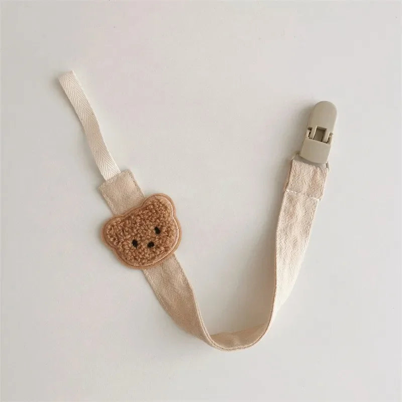 Cute Bear Baby Pacifier Chain Clips Holders Anti-Drop Chain Cartoon Teething Clips Teether Toy Soother Pacifier Strap