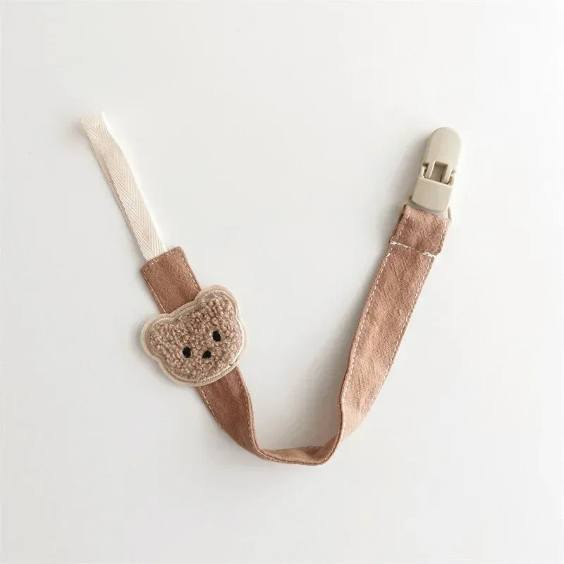 Cute Bear Baby Pacifier Chain Clips Holders Anti-Drop Chain Cartoon Teething Clips Teether Toy Soother Pacifier Strap