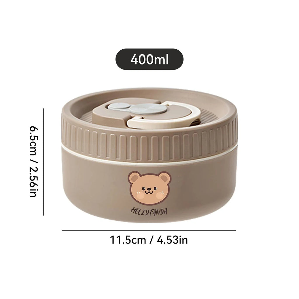 Microwave Sealed 304 Stainless Steel Thermal Bento Lunch Box Large Capacity Cute Insulated Food Container for Students