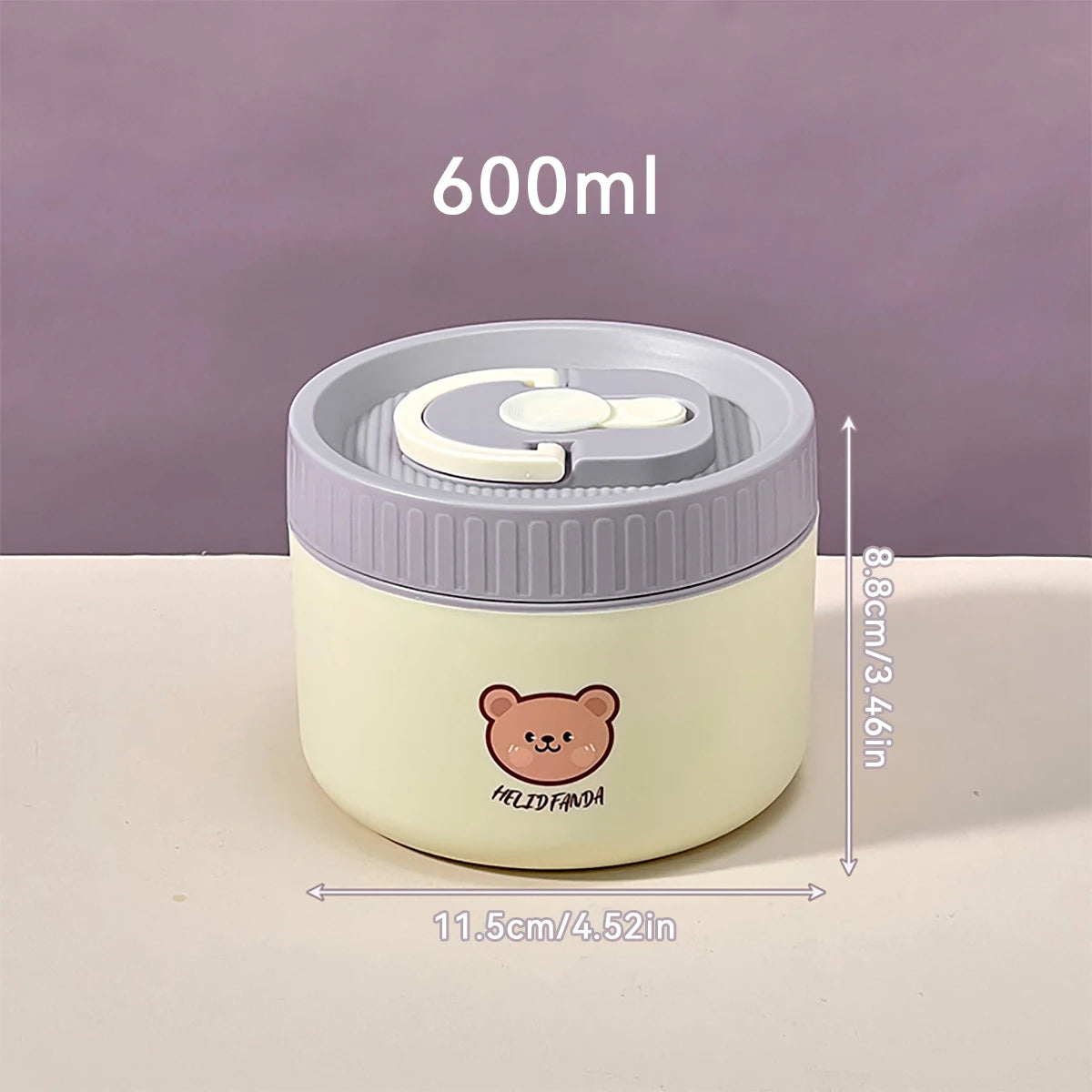 Microwave Sealed 304 Stainless Steel Thermal Bento Lunch Box Large Capacity Cute Insulated Food Container for Students
