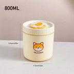 Microwave Sealed 304 Stainless Steel Thermal Bento Lunch Box Large Capacity Cute Insulated Food Container for Students