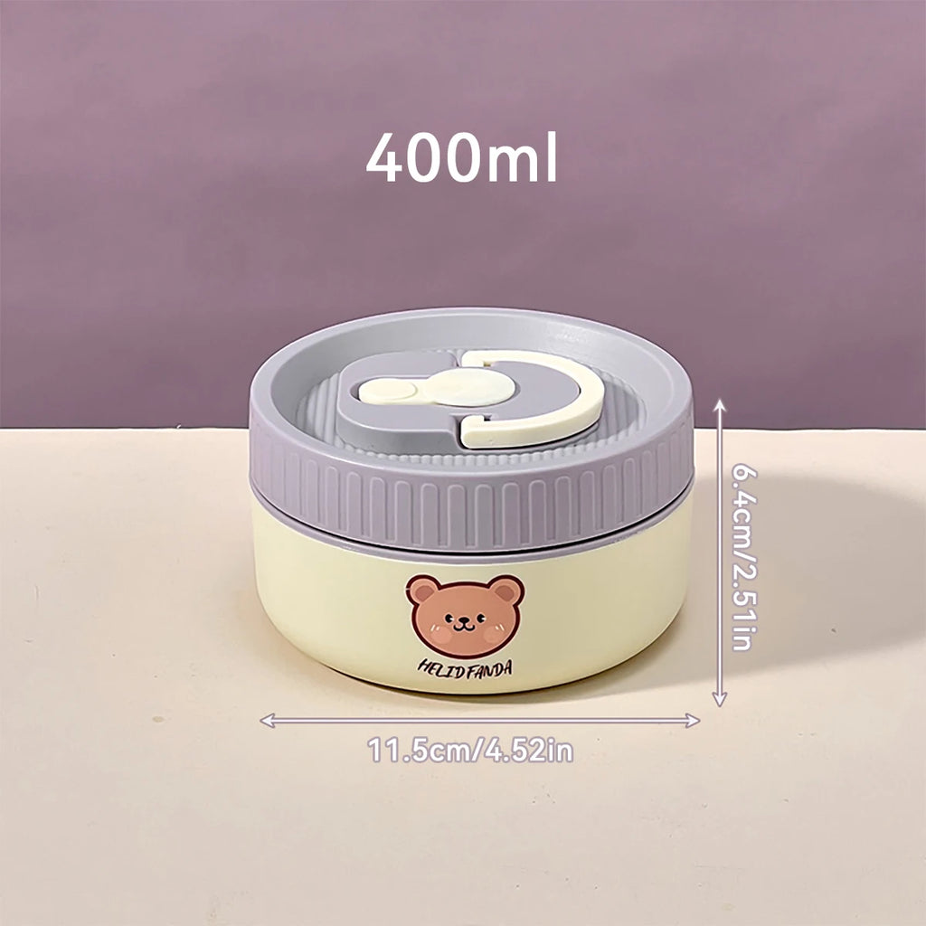 Microwave Sealed 304 Stainless Steel Thermal Bento Lunch Box Large Capacity Cute Insulated Food Container for Students