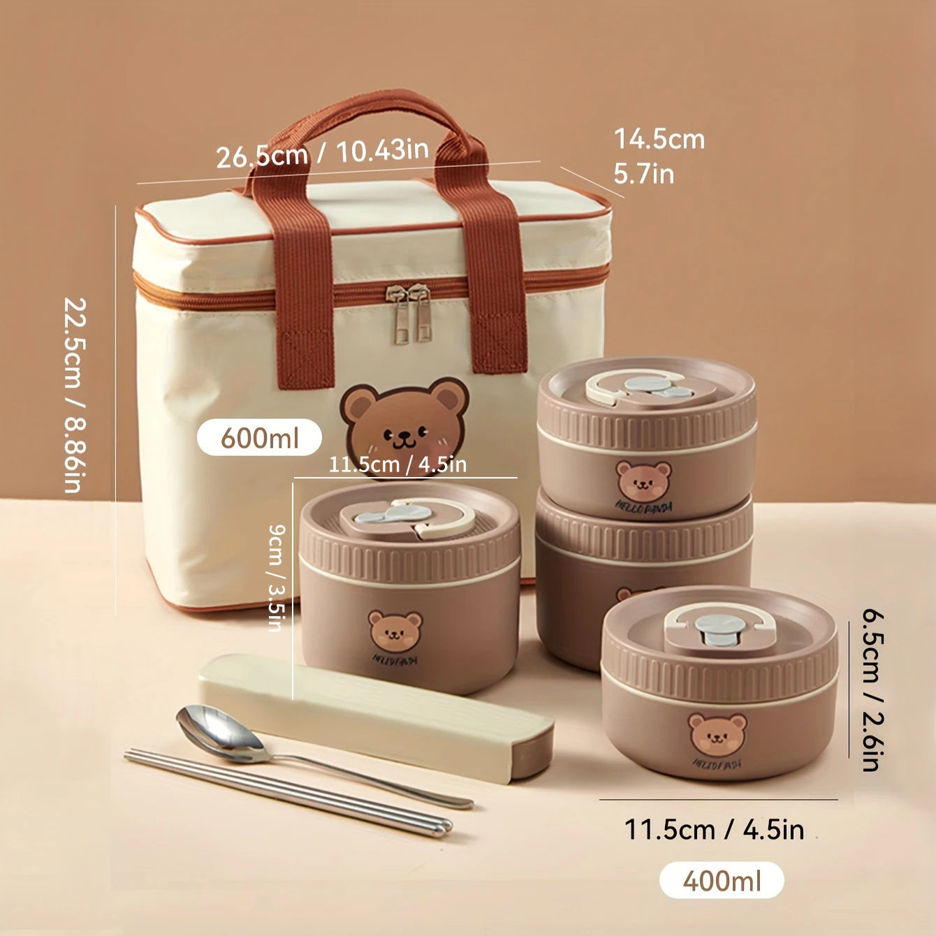 Microwave Sealed 304 Stainless Steel Thermal Bento Lunch Box Large Capacity Cute Insulated Food Container for Students