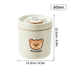 Microwave Sealed 304 Stainless Steel Thermal Bento Lunch Box Large Capacity Cute Insulated Food Container for Students