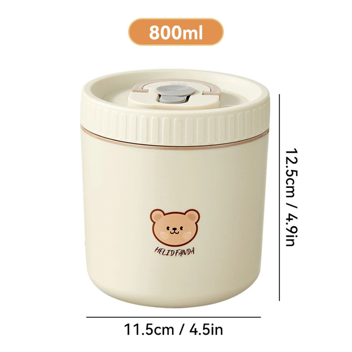 Microwave Sealed 304 Stainless Steel Thermal Bento Lunch Box Large Capacity Cute Insulated Food Container for Students