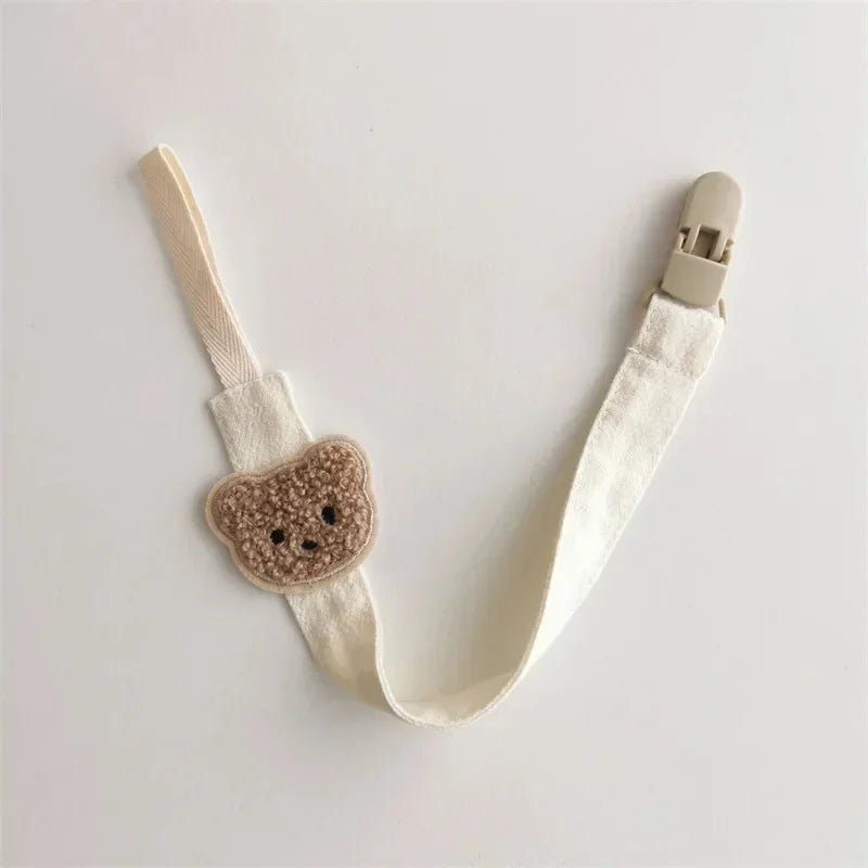 Cute Bear Baby Pacifier Chain Clips Holders Anti-Drop Chain Cartoon Teething Clips Teether Toy Soother Pacifier Strap