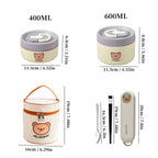 Microwave Sealed 304 Stainless Steel Thermal Bento Lunch Box Large Capacity Cute Insulated Food Container for Students